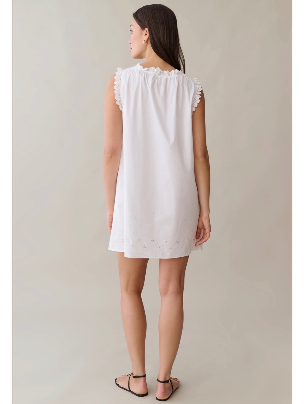 NWT Sorella By Few Moda Caroline Relaxed Cotton Mini Dress Size Small White - Picture 7 of 8